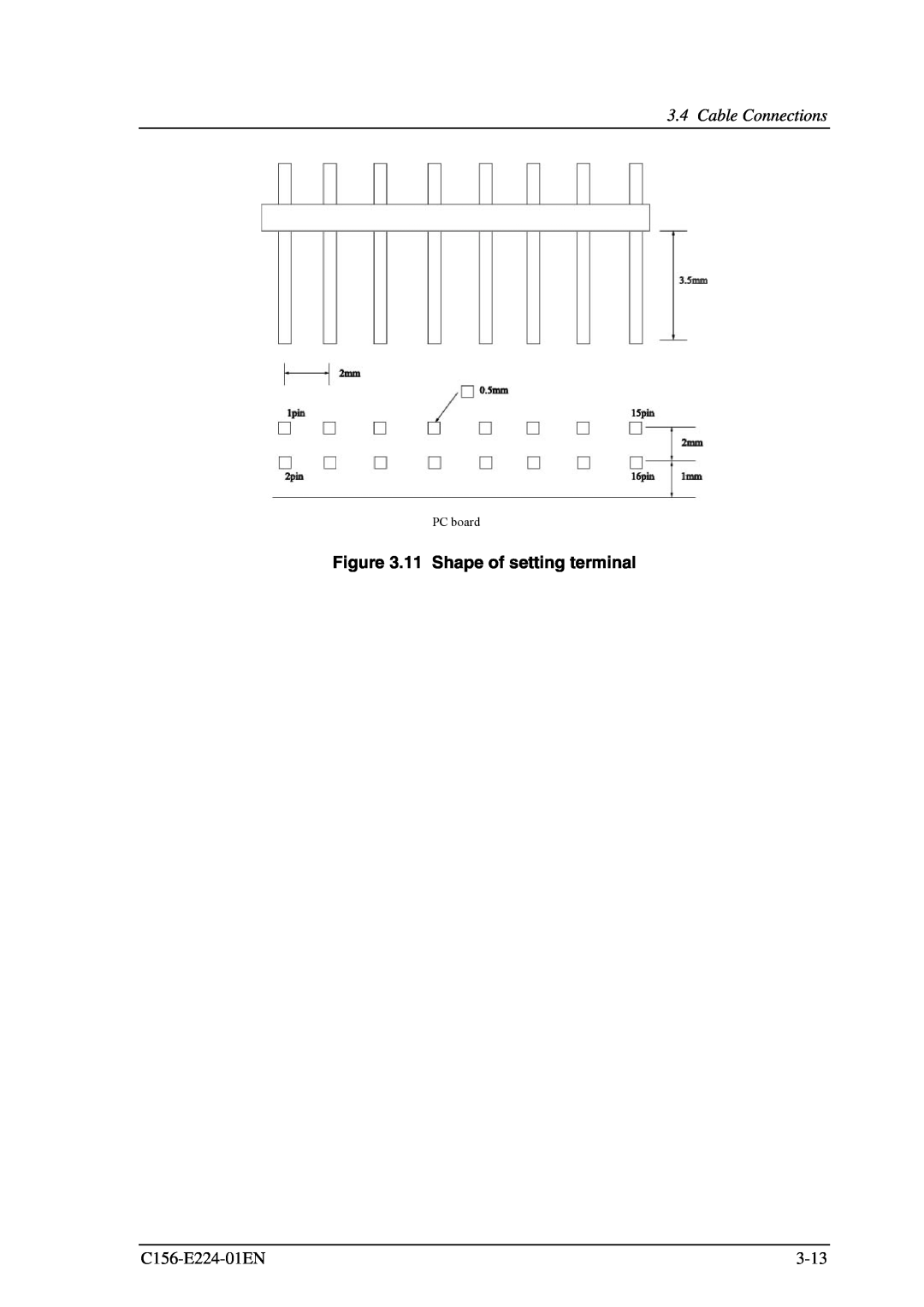 Fujitsu MCJ3230SS manual 11 Shape of setting terminal, Cable Connections 