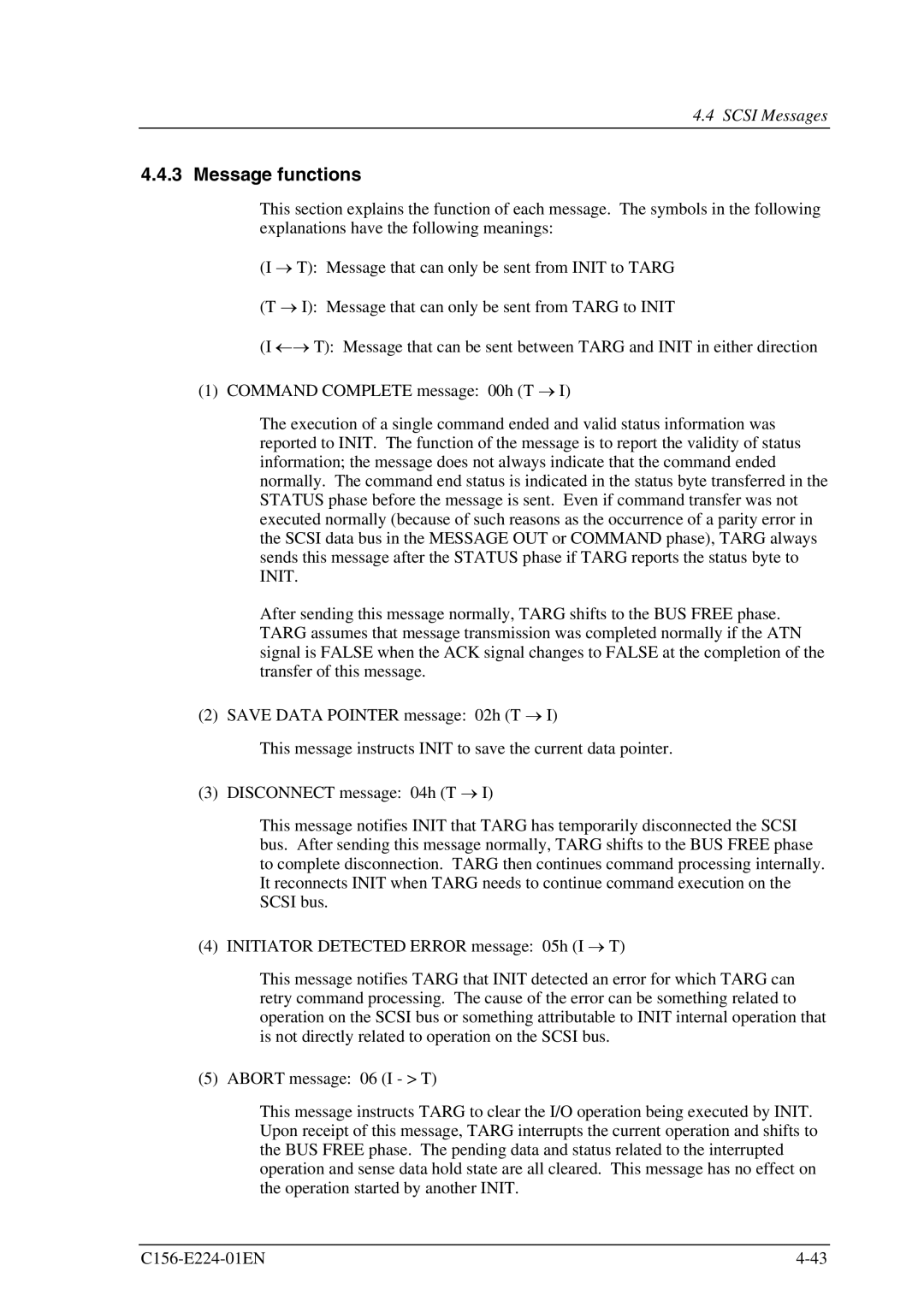 Fujitsu MCJ3230SS manual Message functions 