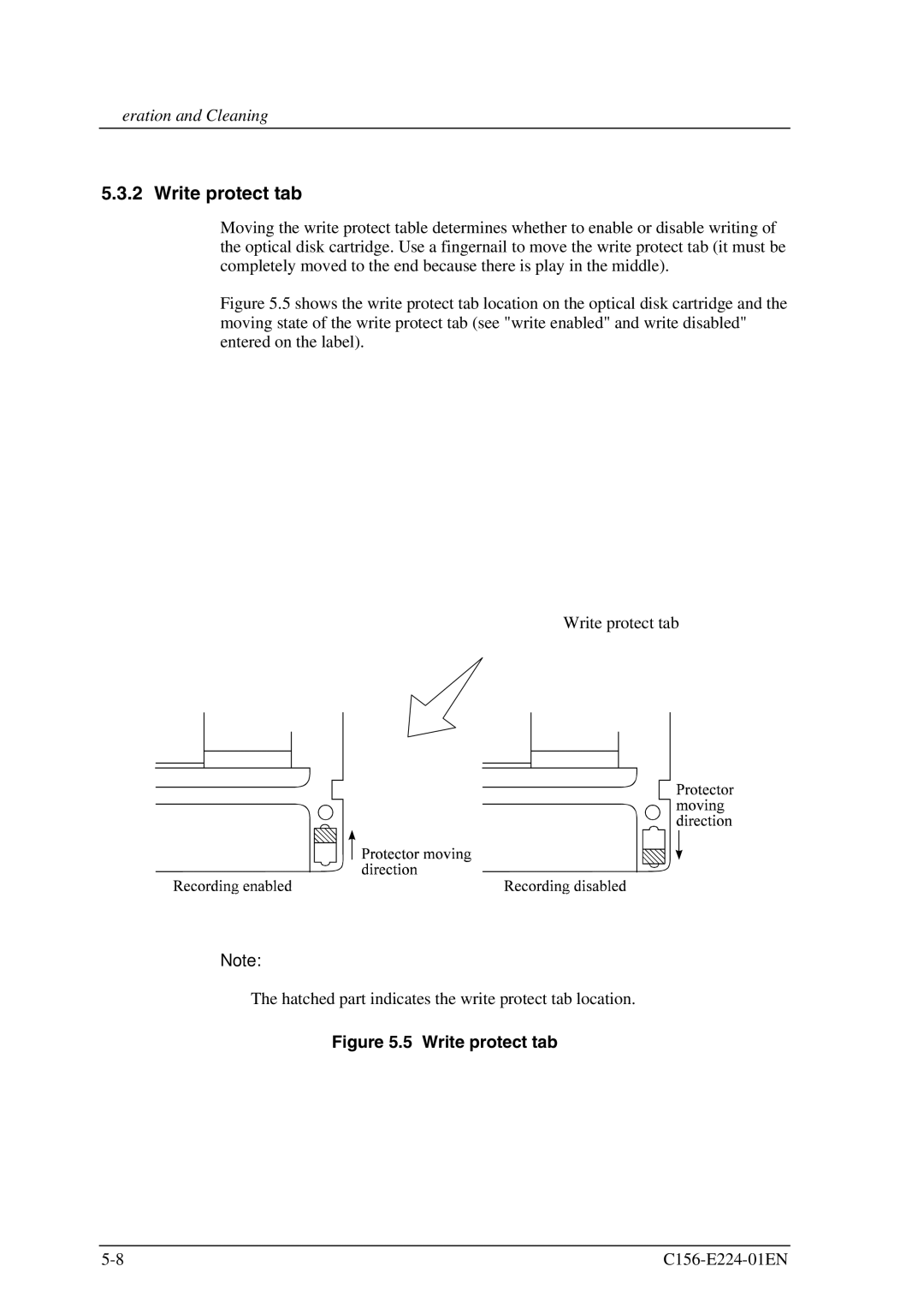 Fujitsu MCJ3230SS manual Write protect tab 