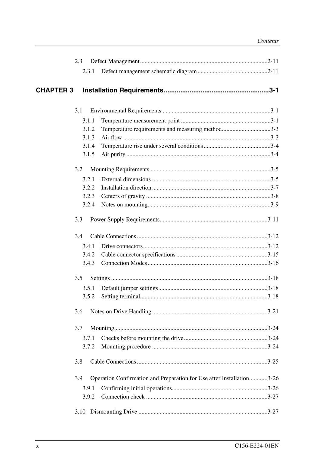 Fujitsu MCJ3230SS manual Installation Requirements 