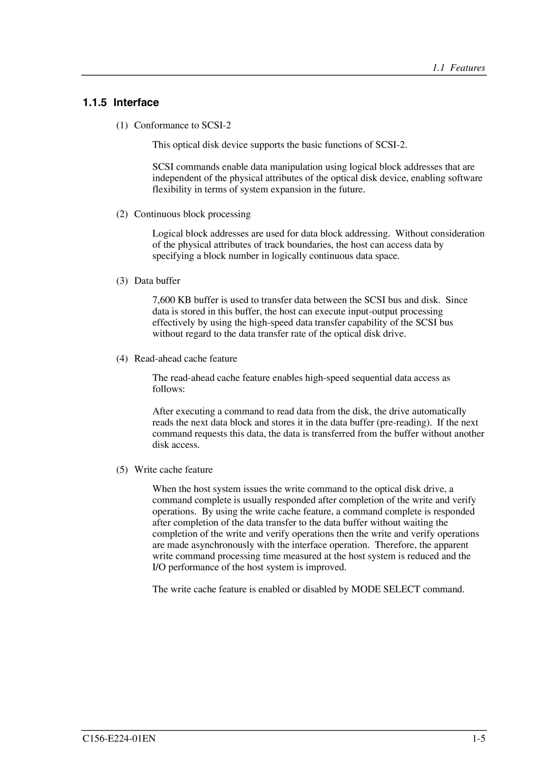 Fujitsu MCJ3230SS manual Interface 