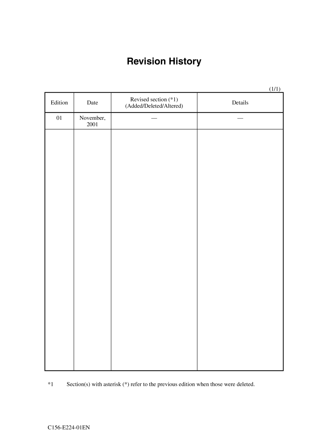 Fujitsu MCJ3230SS manual Revision History 