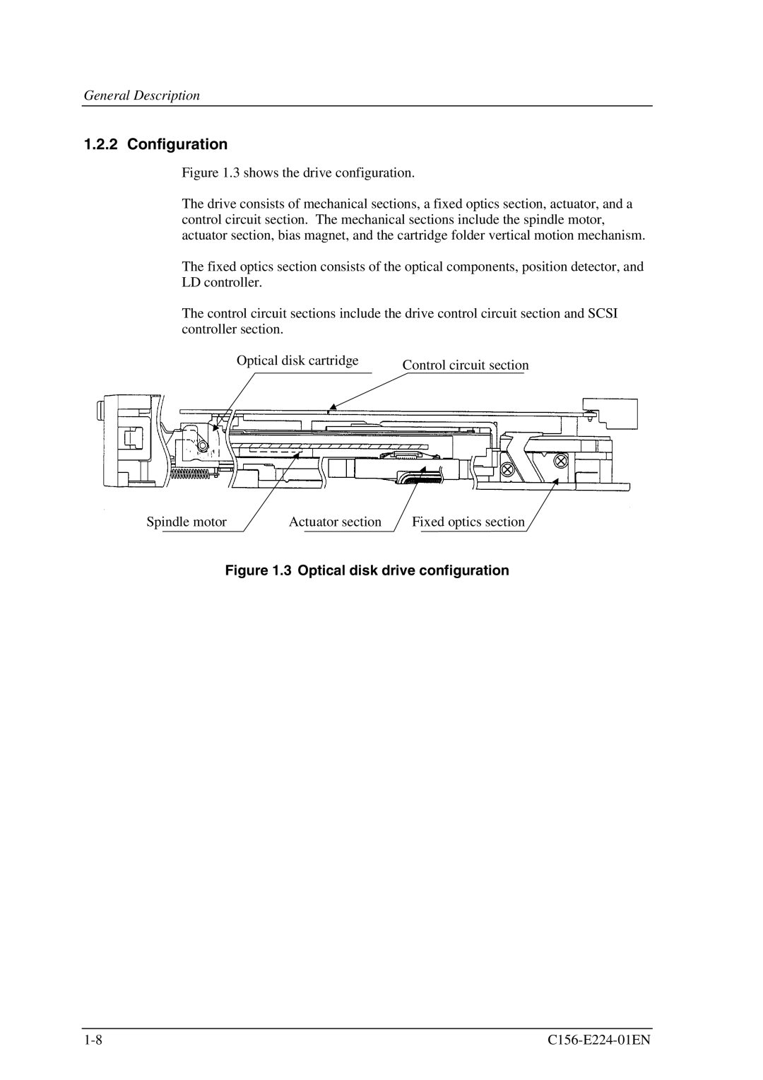 Fujitsu MCJ3230SS manual Configuration, Optical disk drive configuration 