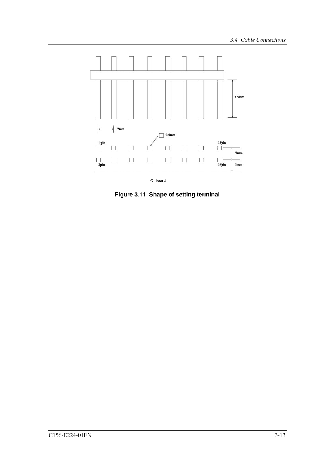 Fujitsu MCJ3230SS manual Shape of setting terminal 