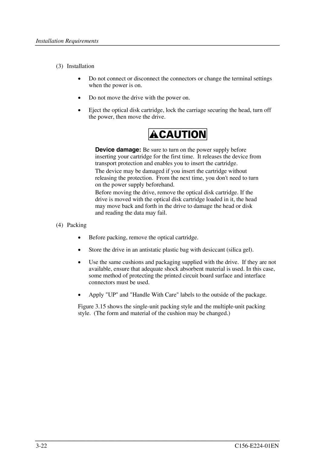 Fujitsu MCJ3230SS manual Installation Requirements 