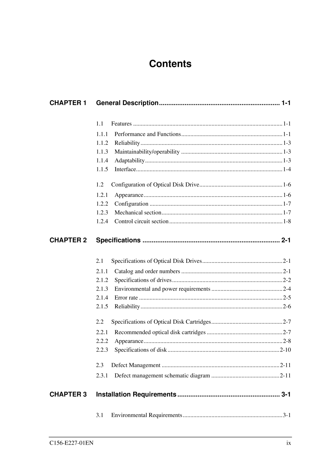 Fujitsu MCM3130AP, MCM3064AP manual Contents 