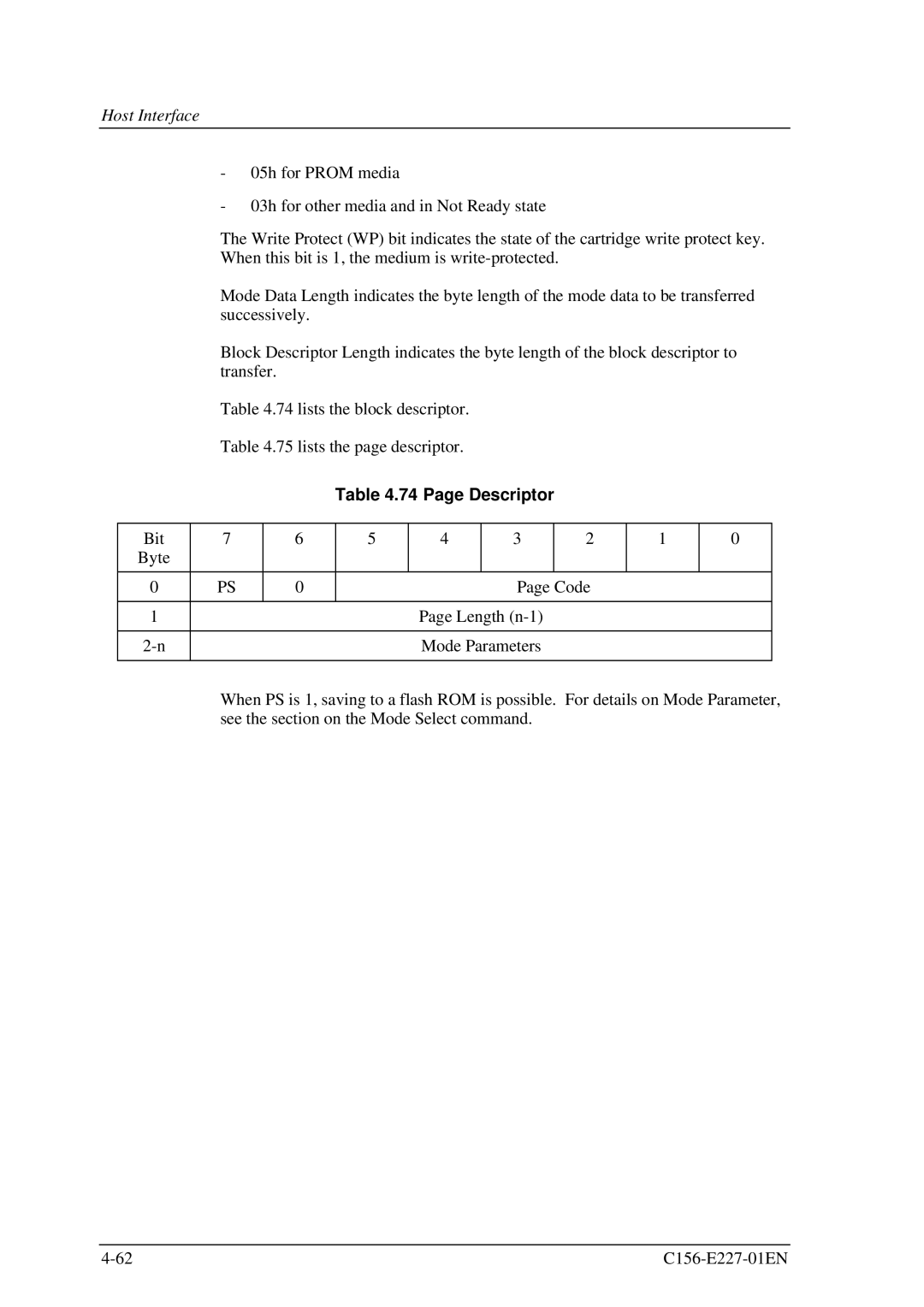 Fujitsu MCM3064AP, MCM3130AP manual Page Descriptor 