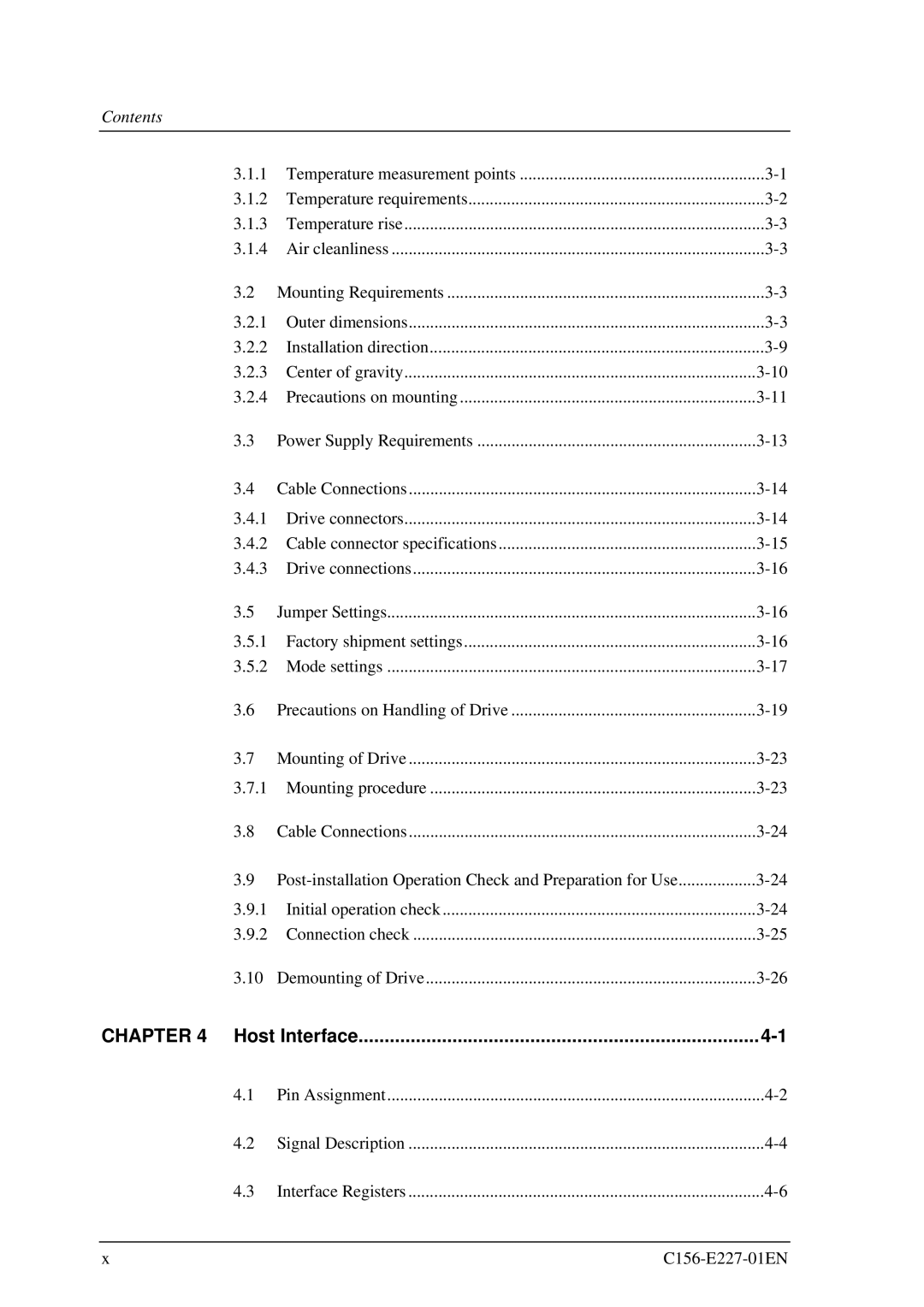 Fujitsu MCM3064AP, MCM3130AP manual Host Interface, Contents 