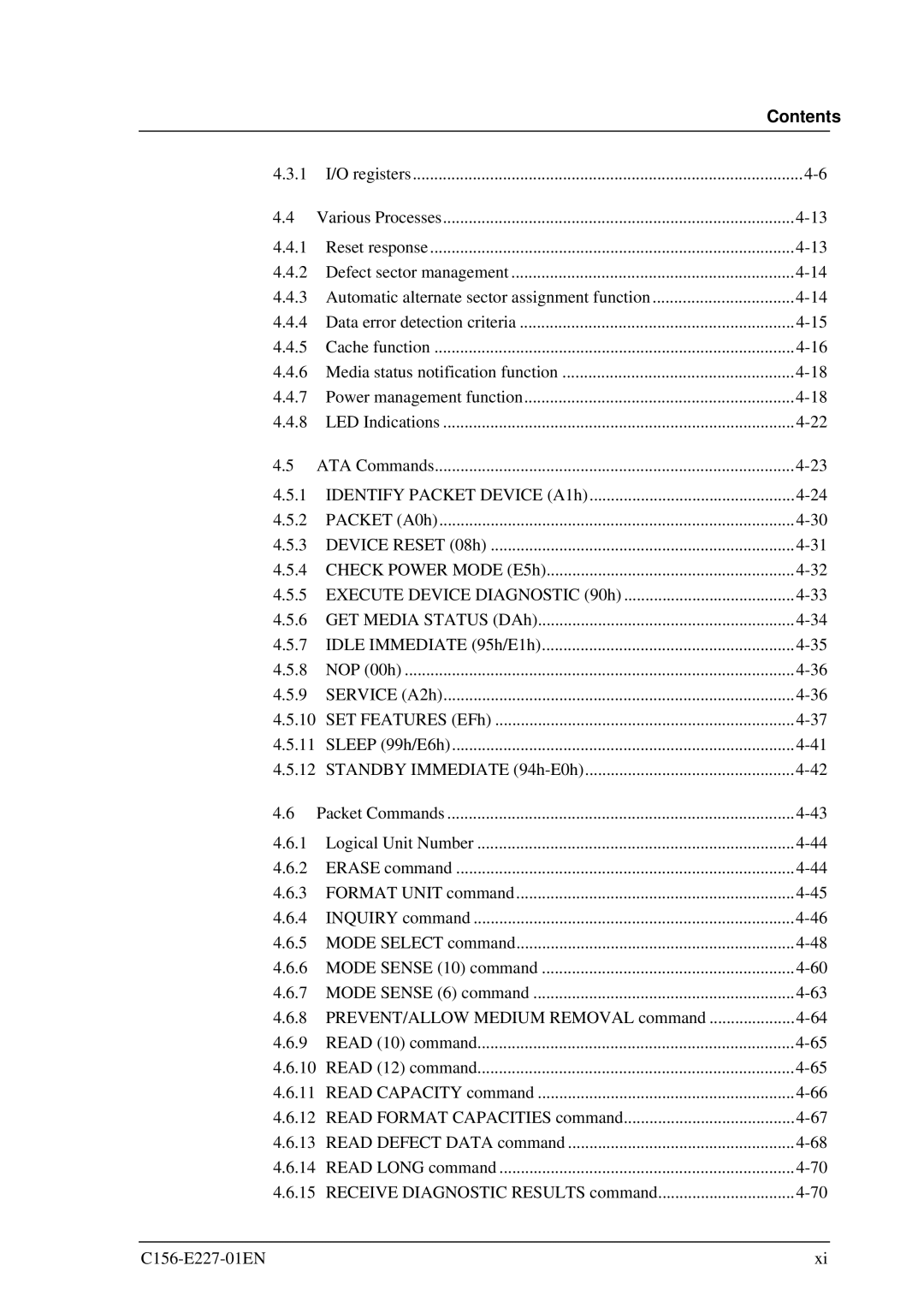 Fujitsu MCM3130AP, MCM3064AP manual Contents 