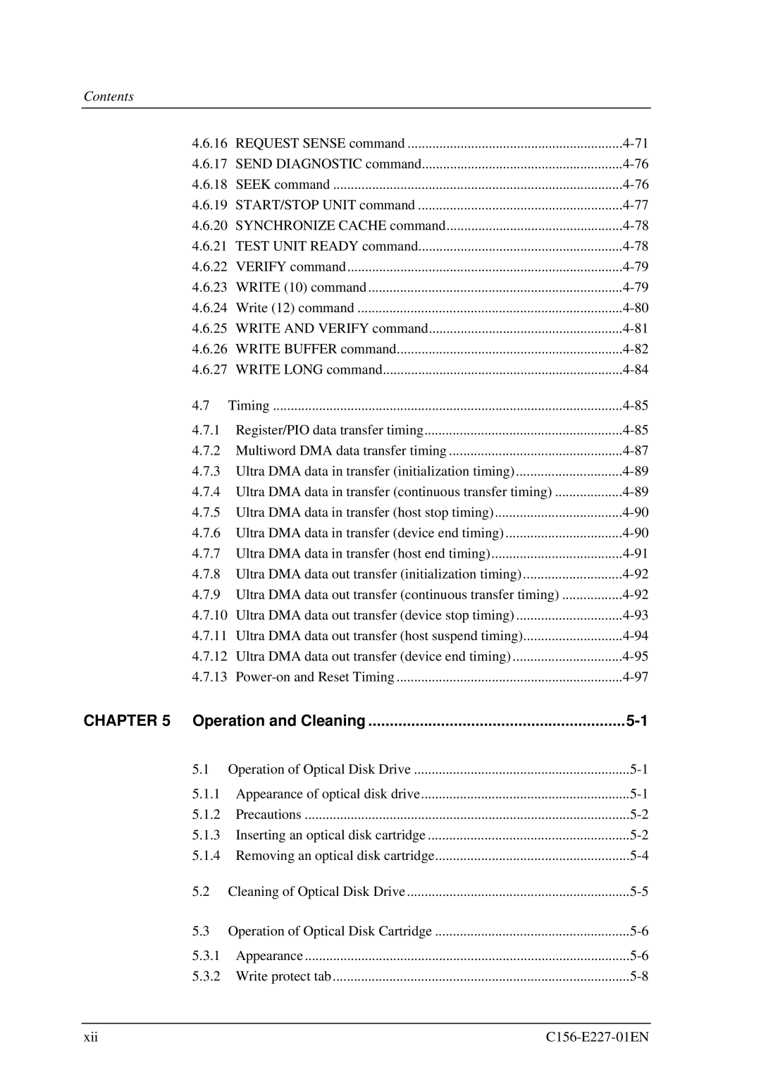 Fujitsu MCM3064AP, MCM3130AP manual Operation and Cleaning, Synchronize Cache command 