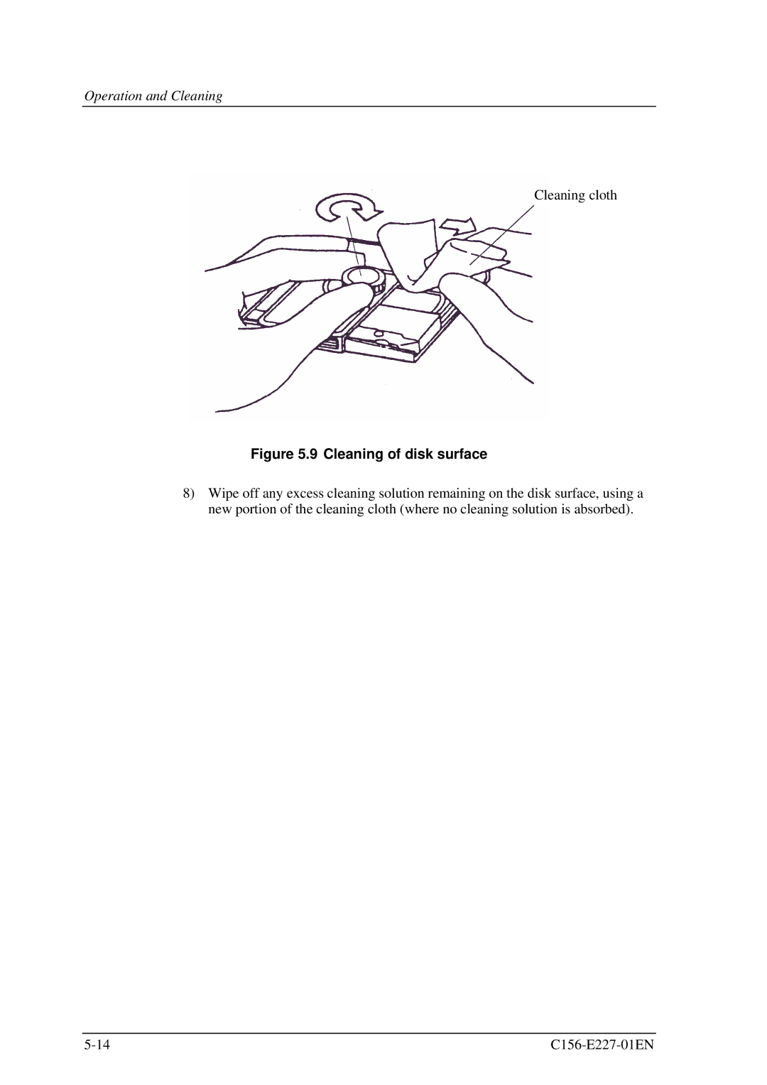 Fujitsu MCM3064AP, MCM3130AP manual Cleaning of disk surface 