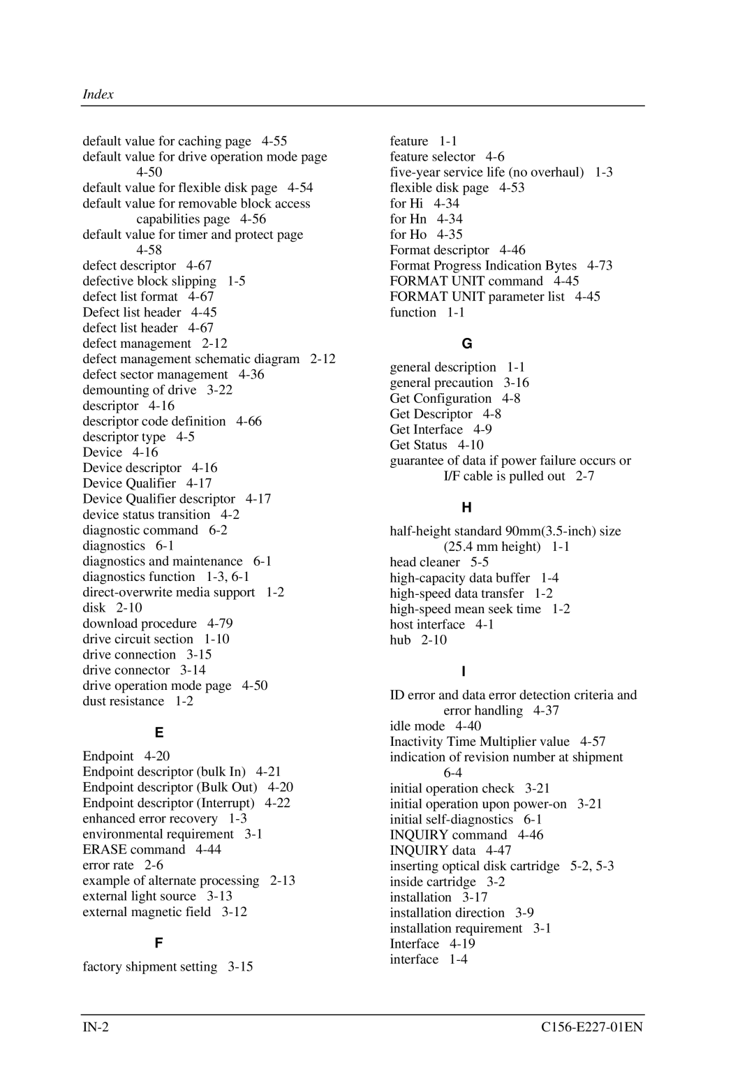 Fujitsu MCM3064AP, MCM3130AP manual Index 