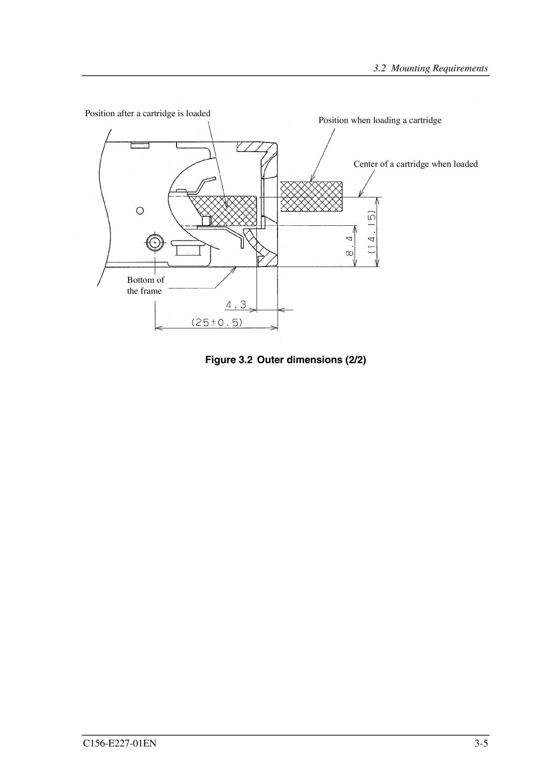 Fujitsu MCM3130AP, MCM3064AP manual Mounting Requirements, Outer dimensions 2/2 