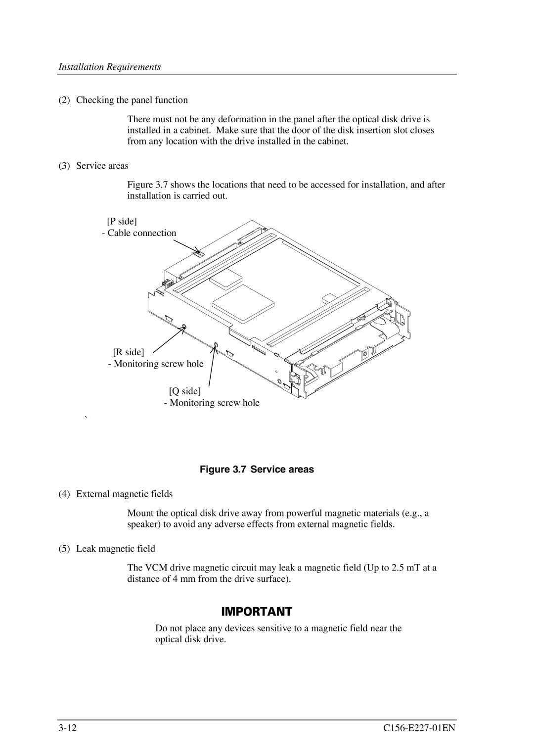 Fujitsu MCM3064AP, MCM3130AP manual Service areas 