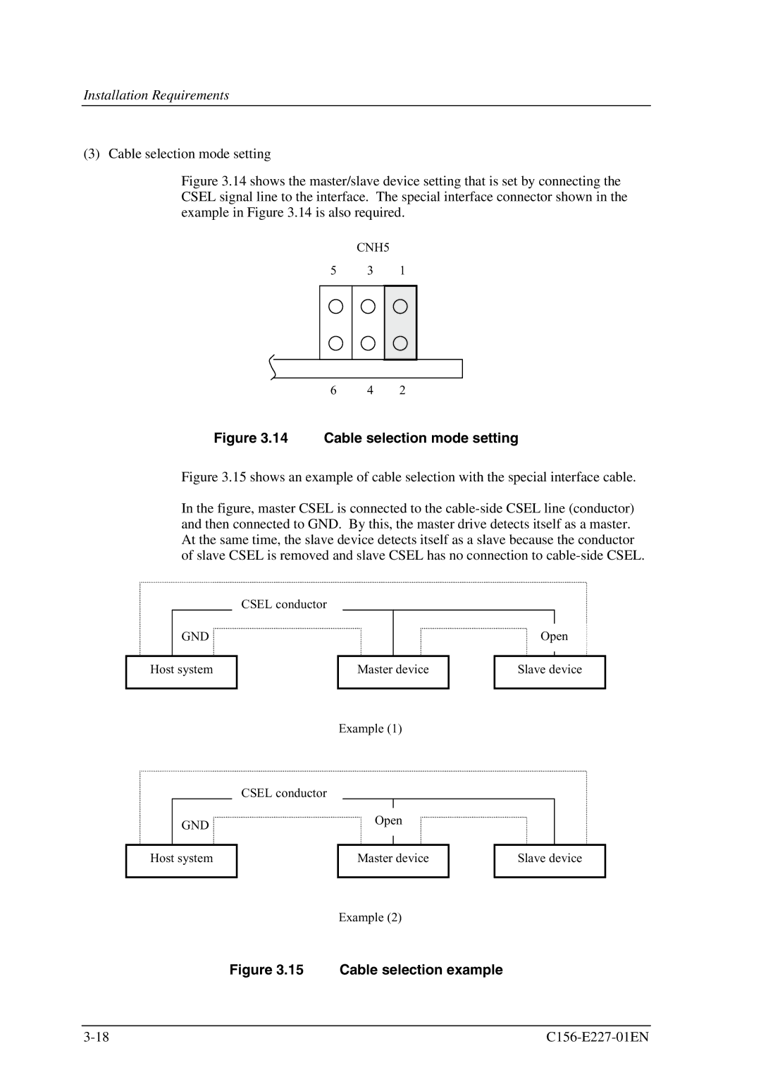 Fujitsu MCM3064AP, MCM3130AP manual Cable selection mode setting 