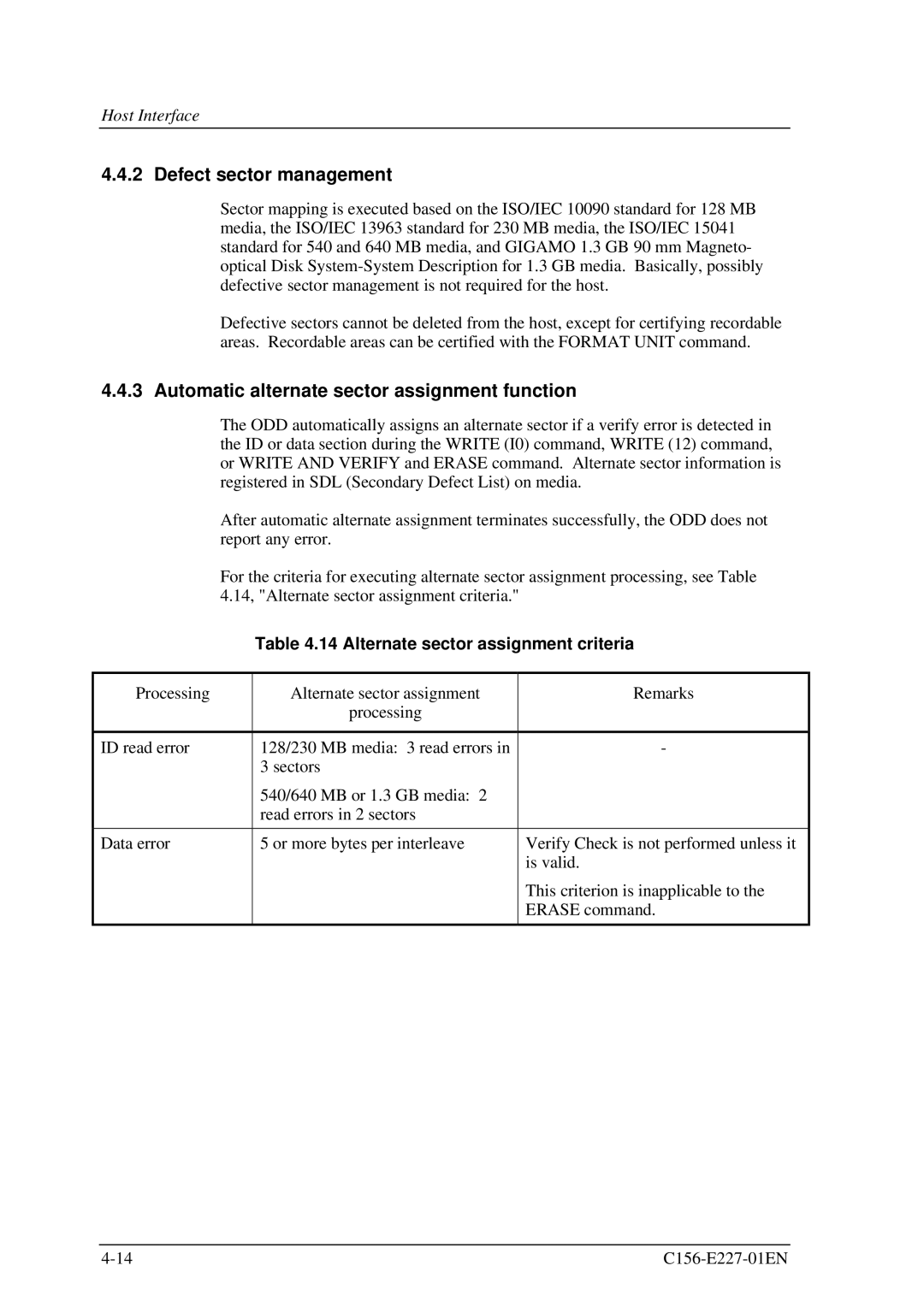 Fujitsu MCM3064AP, MCM3130AP manual Defect sector management, Automatic alternate sector assignment function 