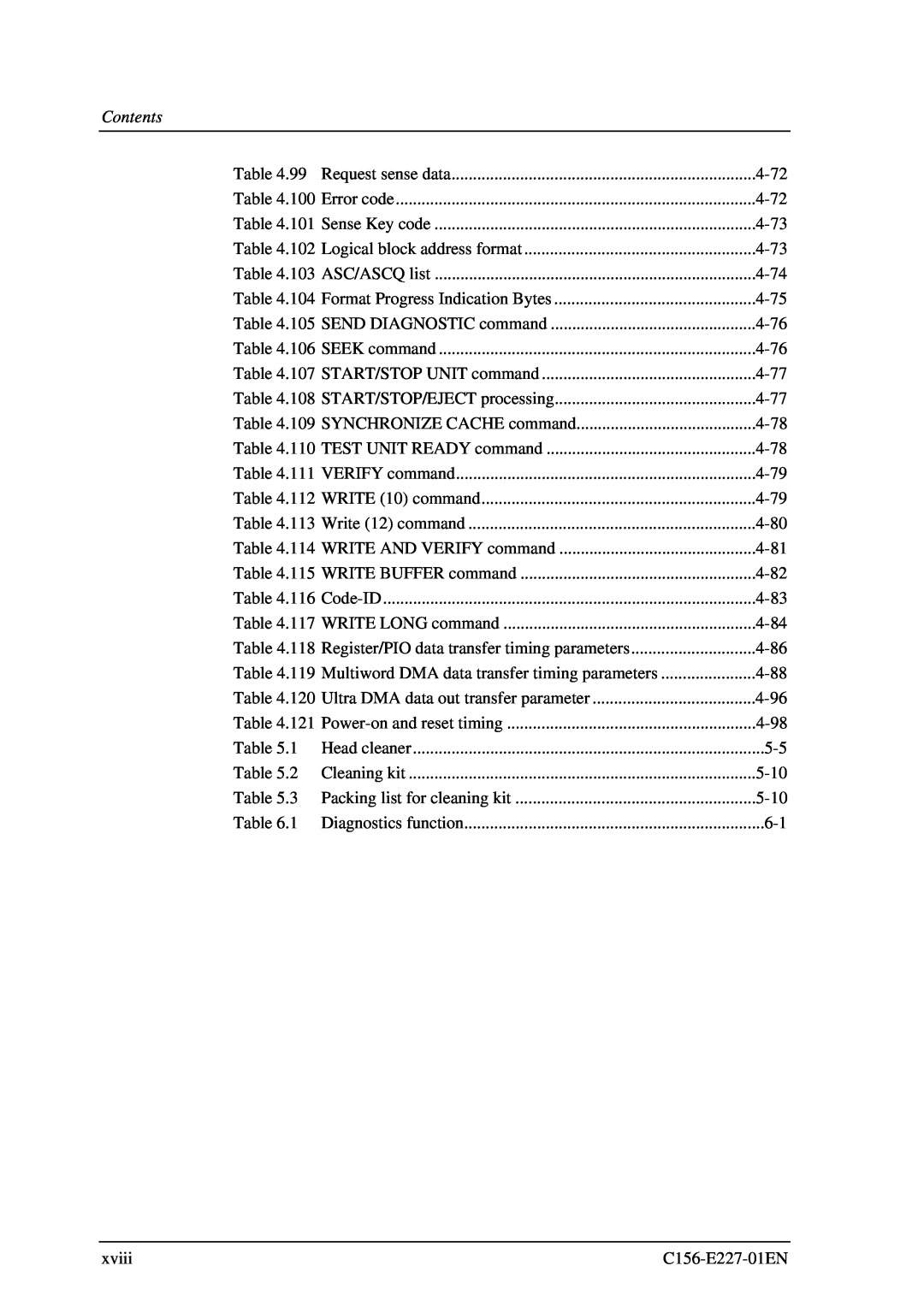 Fujitsu MCM3064AP, MCM3130AP manual Contents, 4-72 
