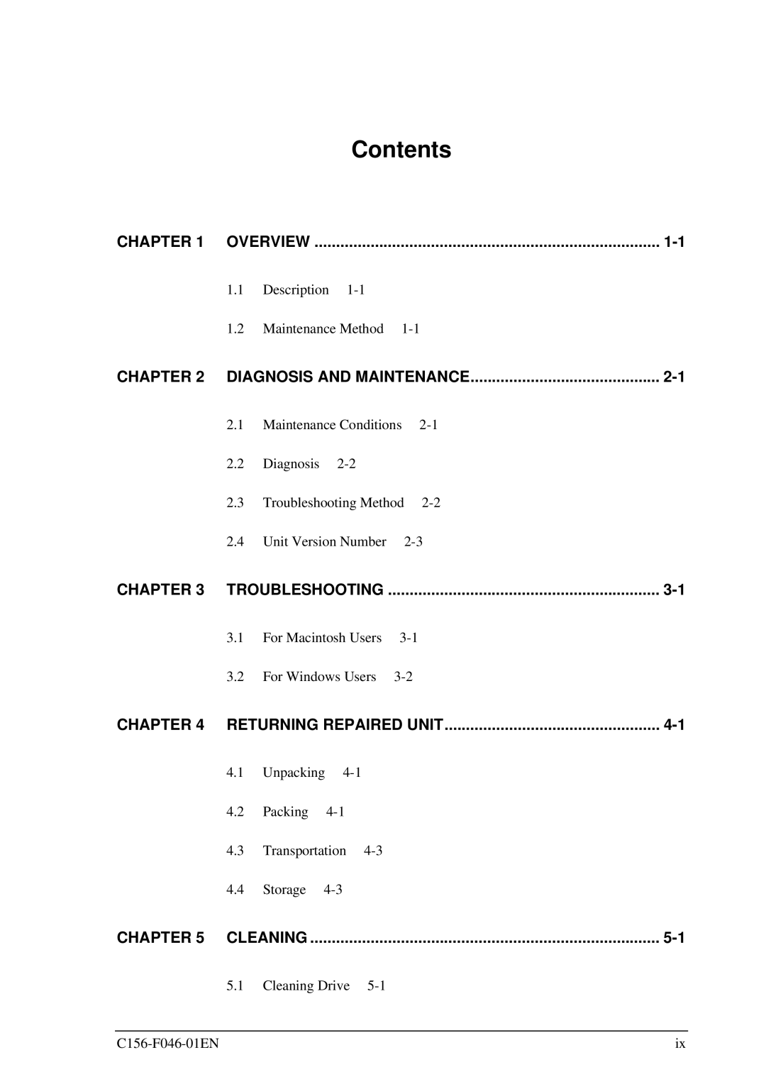 Fujitsu MDG3130UB, MDG3064UB manual Contents 