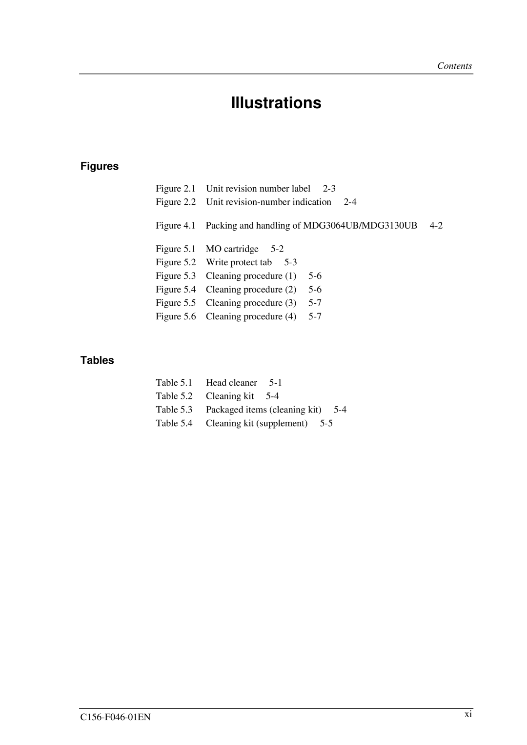 Fujitsu MDG3130UB, MDG3064UB manual Illustrations 