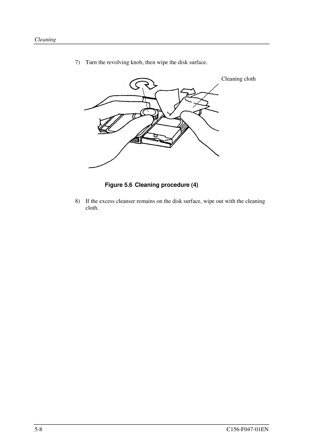 Fujitsu MDG3230UB manual Cleaning procedure 