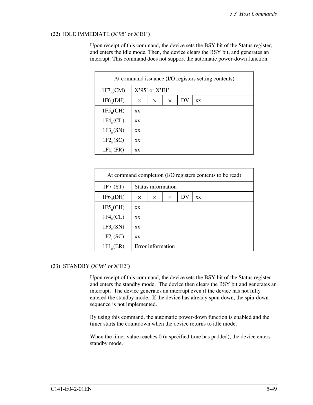 Fujitsu MHA2021AT, MHA2032AT manual ’95’ or X’E1’ 