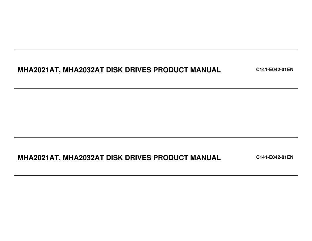 Fujitsu MHA2021AT, MHA2032AT manual C141-E042-01EN 