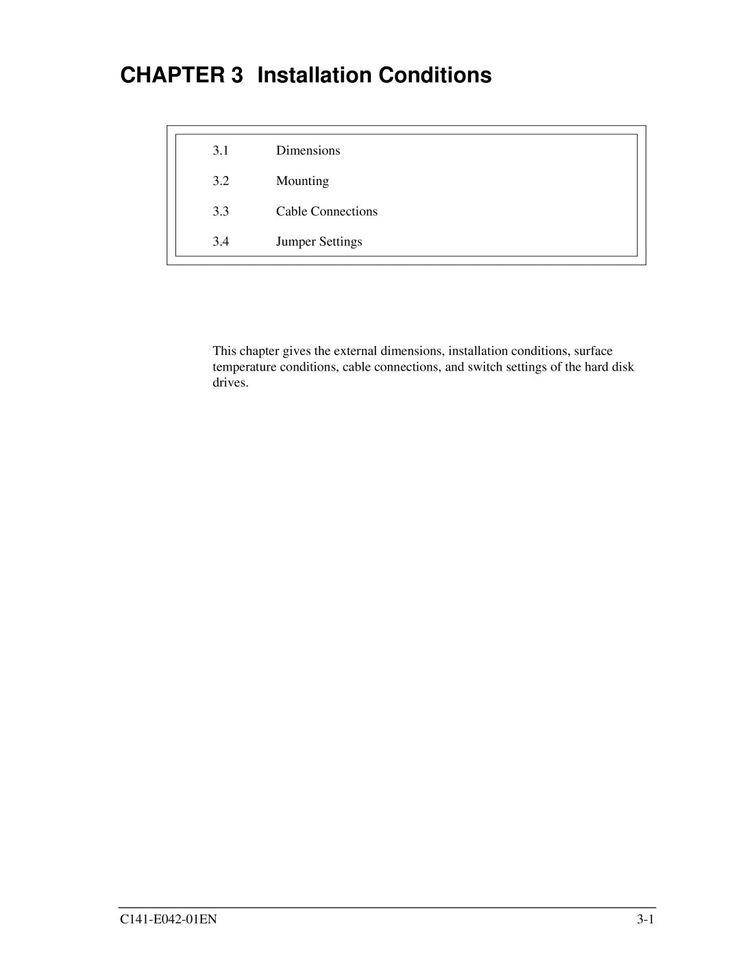 Fujitsu MHA2032AT, MHA2021AT manual Installation Conditions 