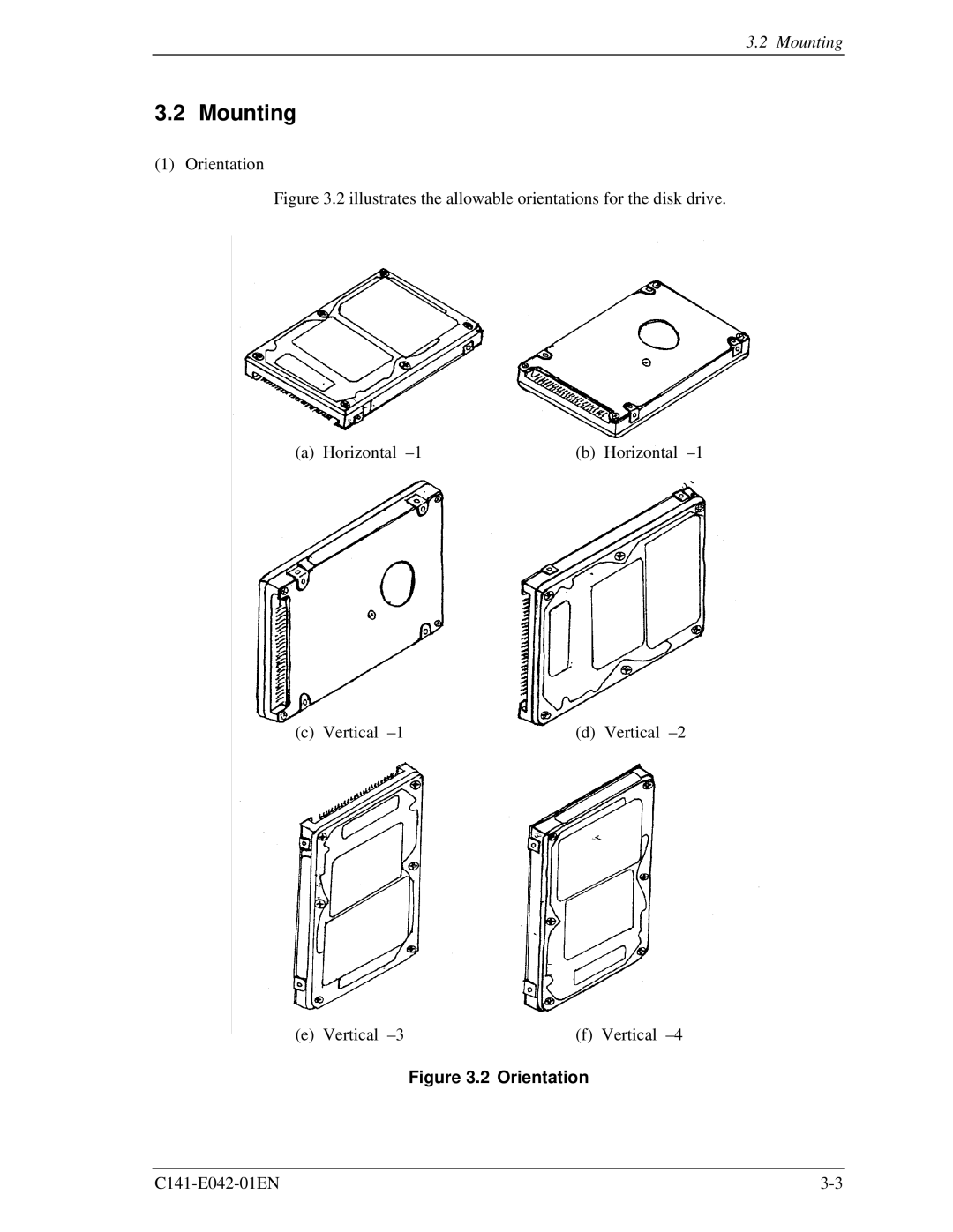 Fujitsu MHA2032AT, MHA2021AT manual Mounting, Orientation 