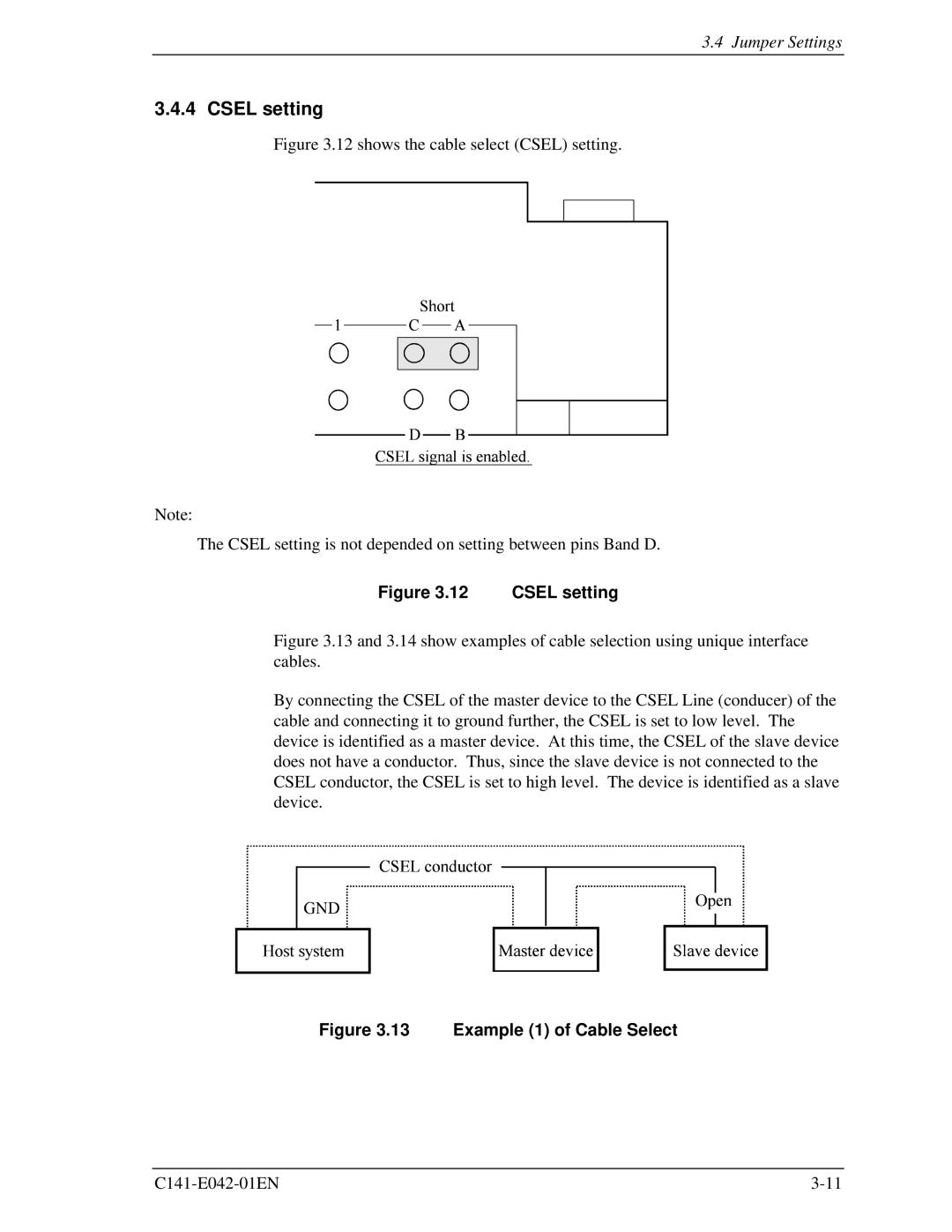 Fujitsu MHA2032AT, MHA2021AT manual Csel setting, Example 1 of Cable Select 