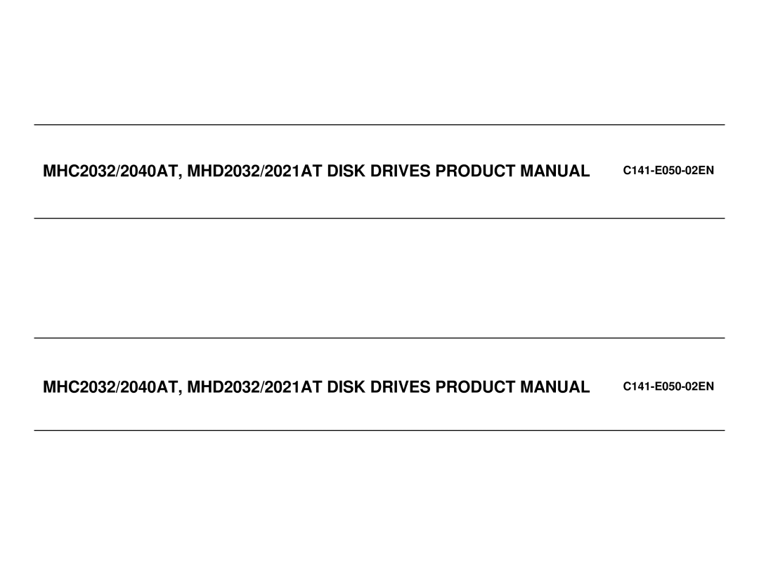 Fujitsu MHC2040AT, MHC2032AT, MHD2021AT, MHD2032AT manual 