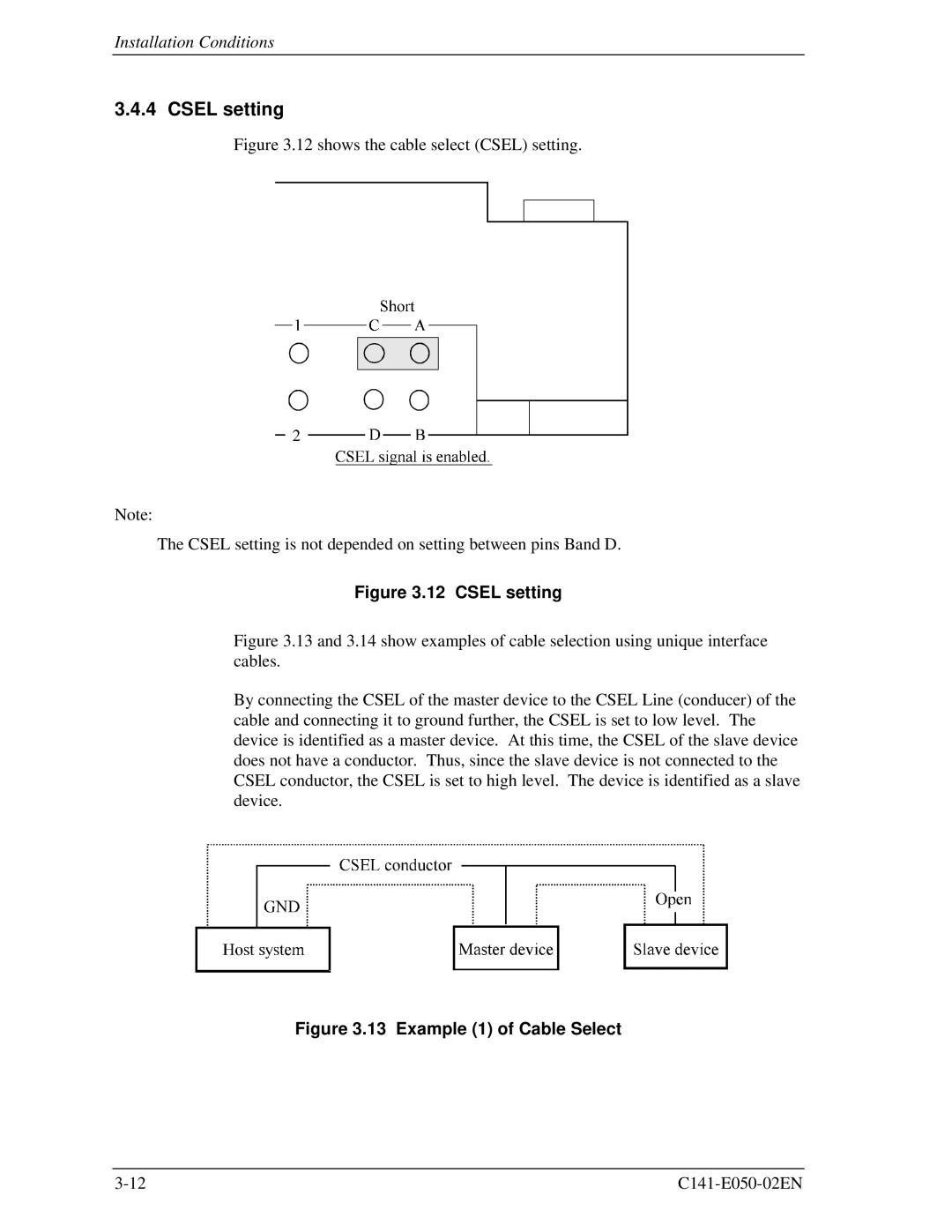 Fujitsu MHD2032AT, MHC2032AT, MHD2021AT, MHC2040AT manual Csel setting, Example 1 of Cable Select 