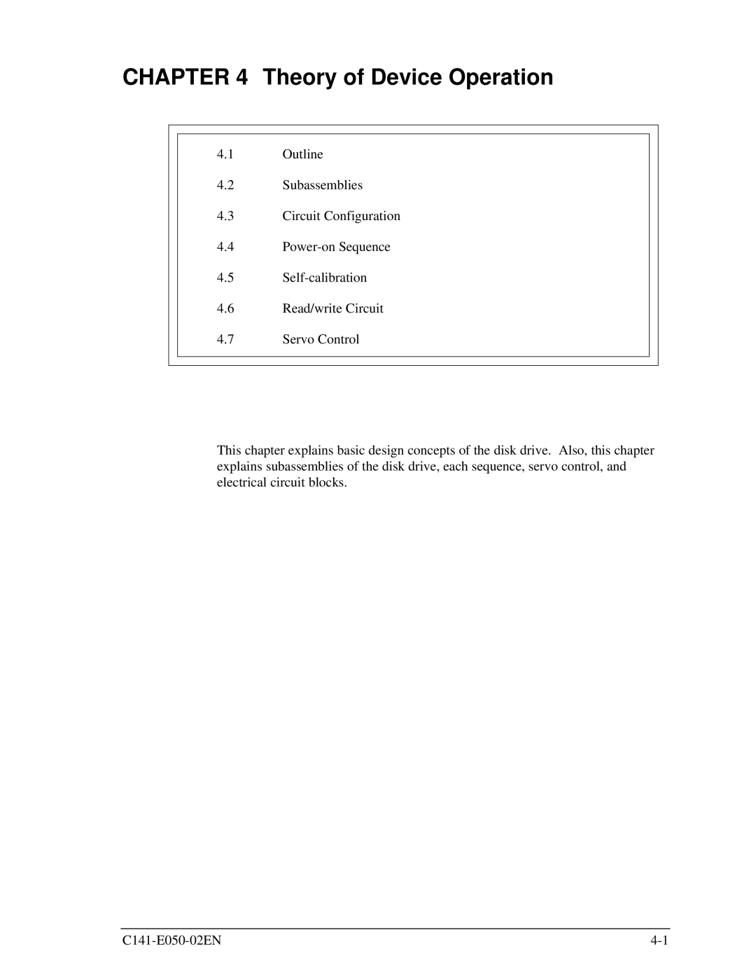 Fujitsu MHC2040AT, MHC2032AT, MHD2021AT, MHD2032AT manual Theory of Device Operation 