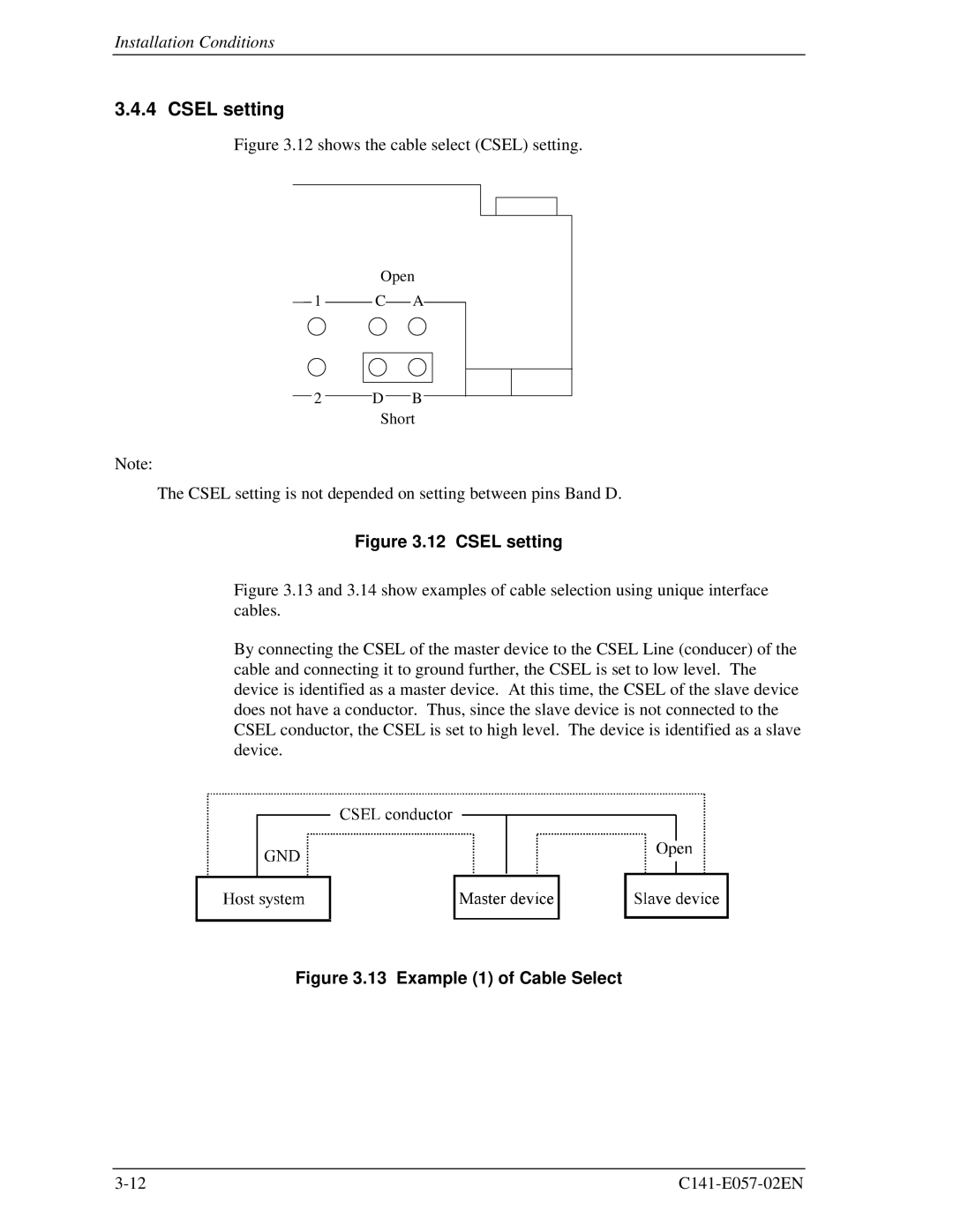 Fujitsu MHE2064AT, MHF2043AT, MHE2043AT, MHF2021AT manual Csel setting 