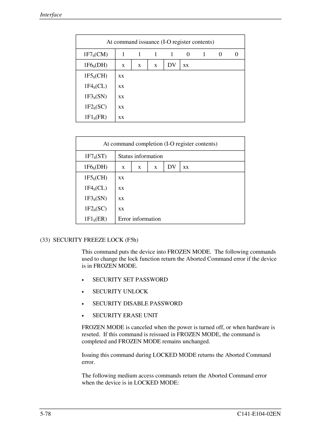 Fujitsu MHL2300AT, MHM200AT, MHM2100AT, MHM215OAT manual Interface 