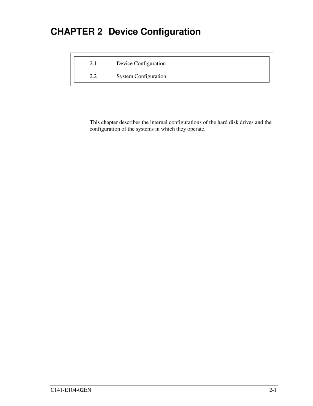 Fujitsu MHM200AT, MHM2100AT, MHM215OAT, MHL2300AT manual Device Configuration 