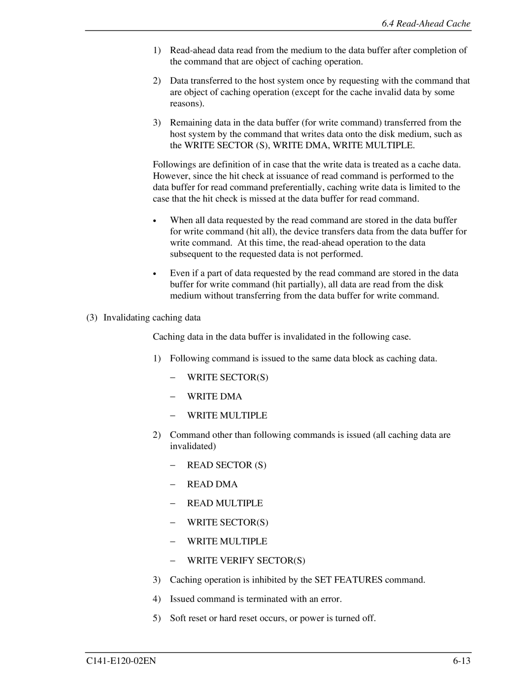 Fujitsu MHN2200AT, MHN2150AT, MHN2100AT, MHN2300AT manual Write Sectors − Write DMA − Write Multiple 