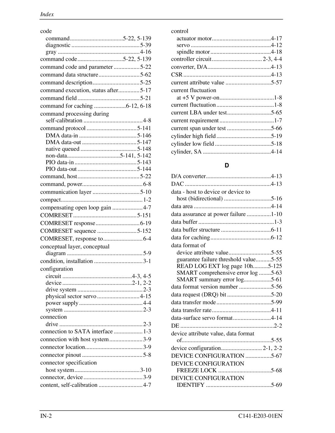 Fujitsu MHT2060BH, MHT2040BH, MHT2080BH manual Index 