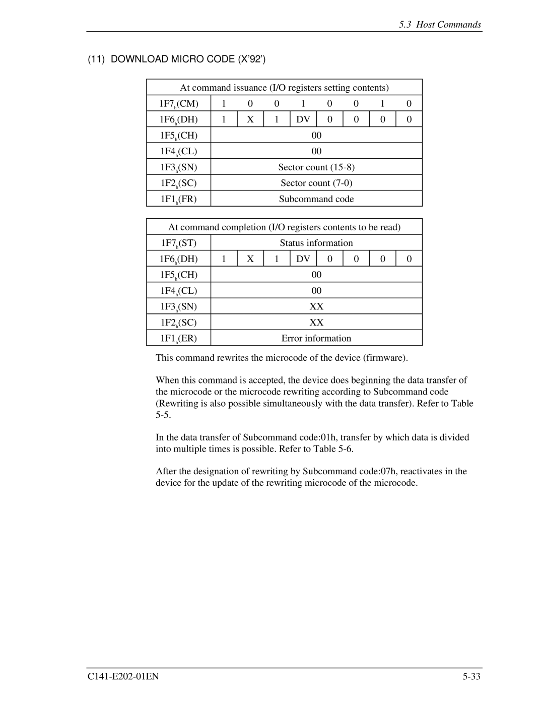 Fujitsu MHU2100AT manual Download Micro Code X’92’ 