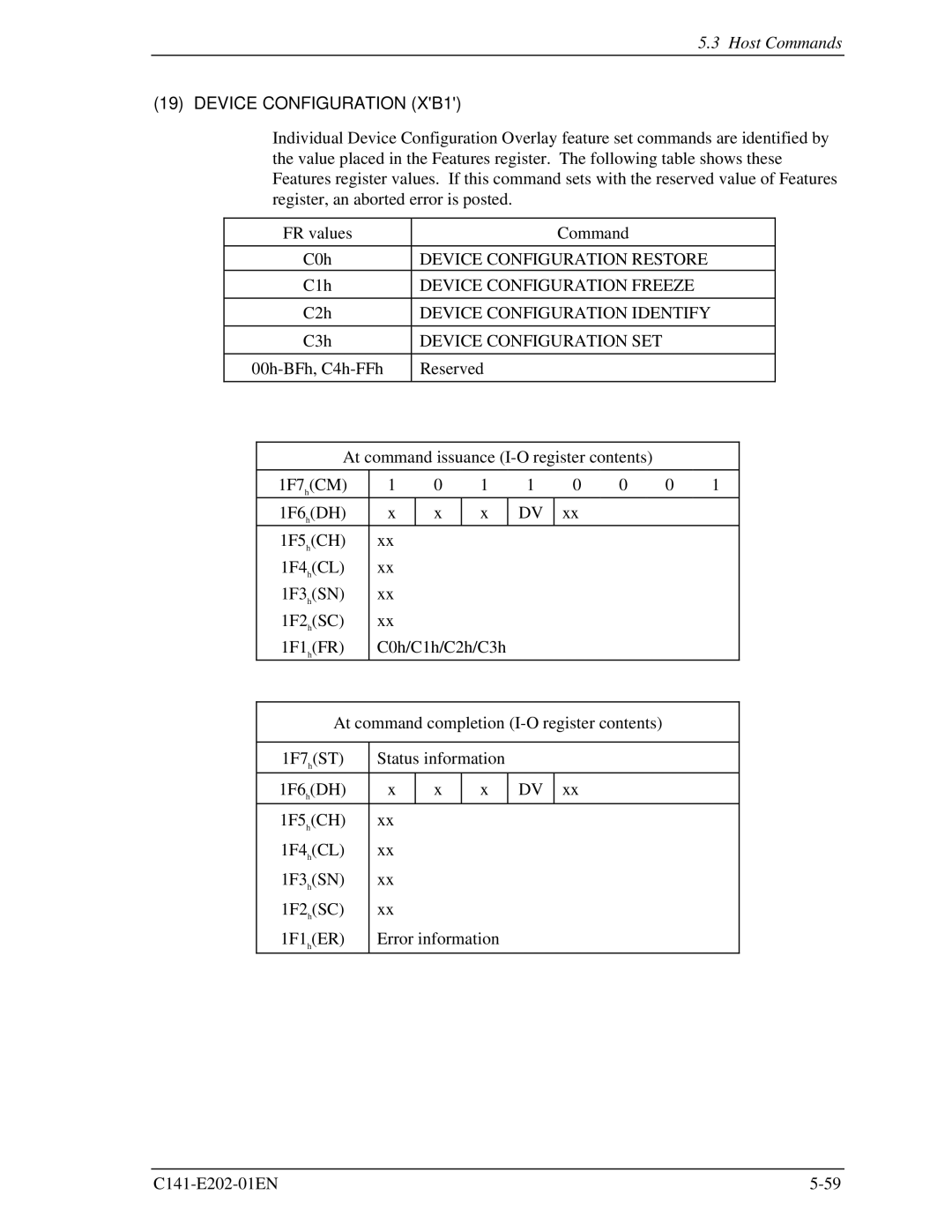 Fujitsu MHU2100AT manual Device Configuration XB1, Device Configuration Restore, Device Configuration Freeze 