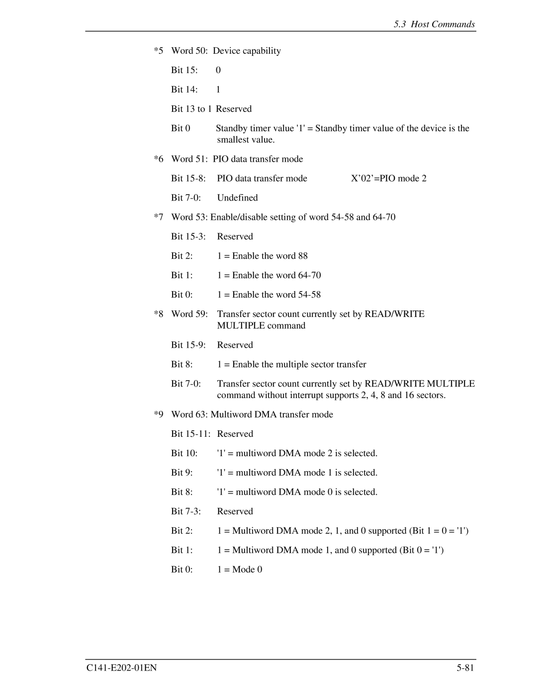 Fujitsu MHU2100AT manual Command without interrupt supports 2, 4, 8 and 16 sectors 