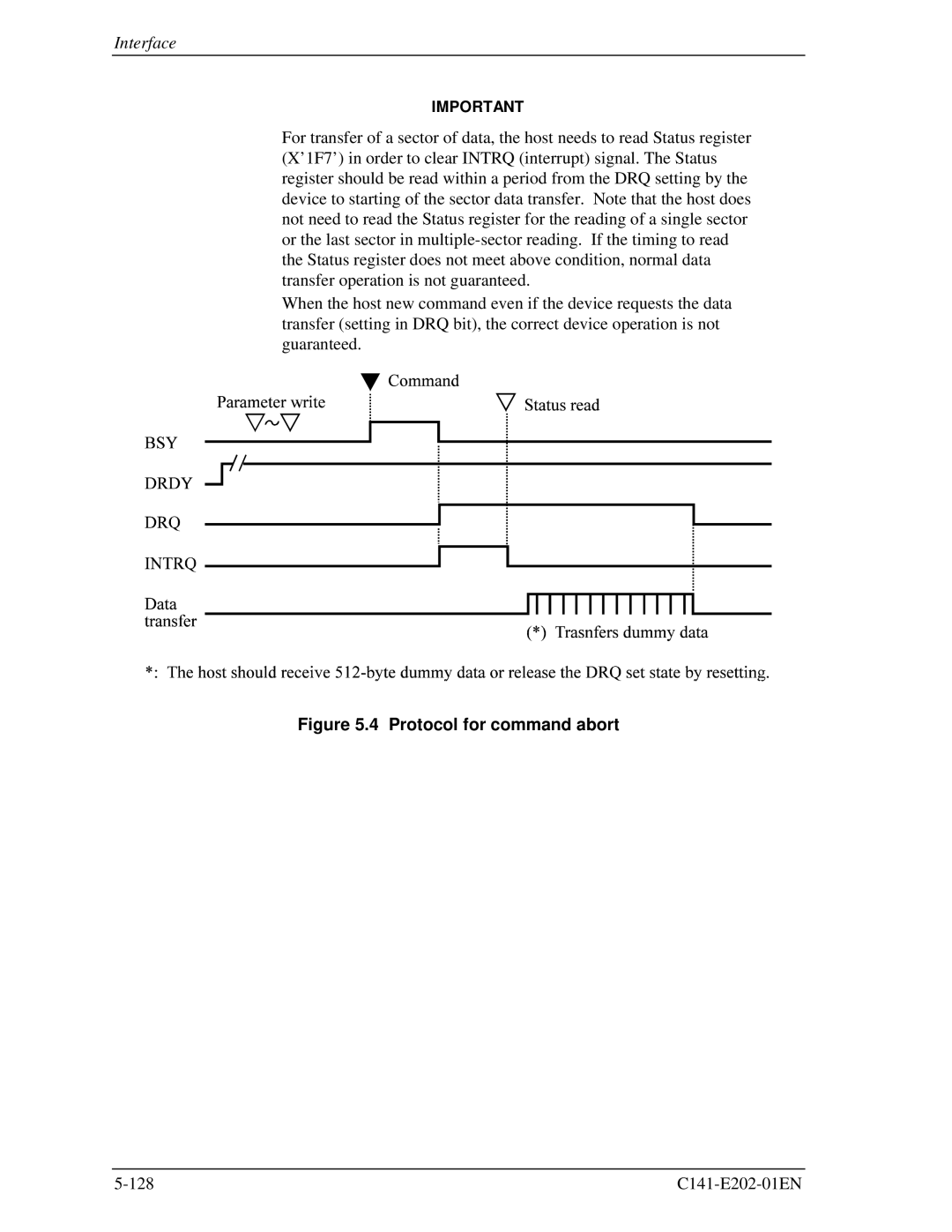 Fujitsu MHU2100AT manual Protocol for command abort 