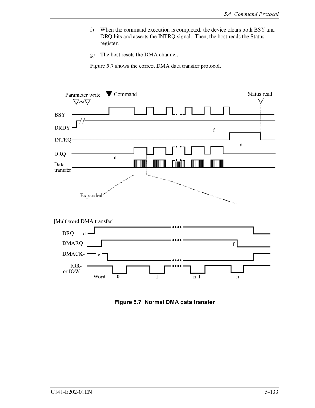 Fujitsu MHU2100AT manual Normal DMA data transfer 