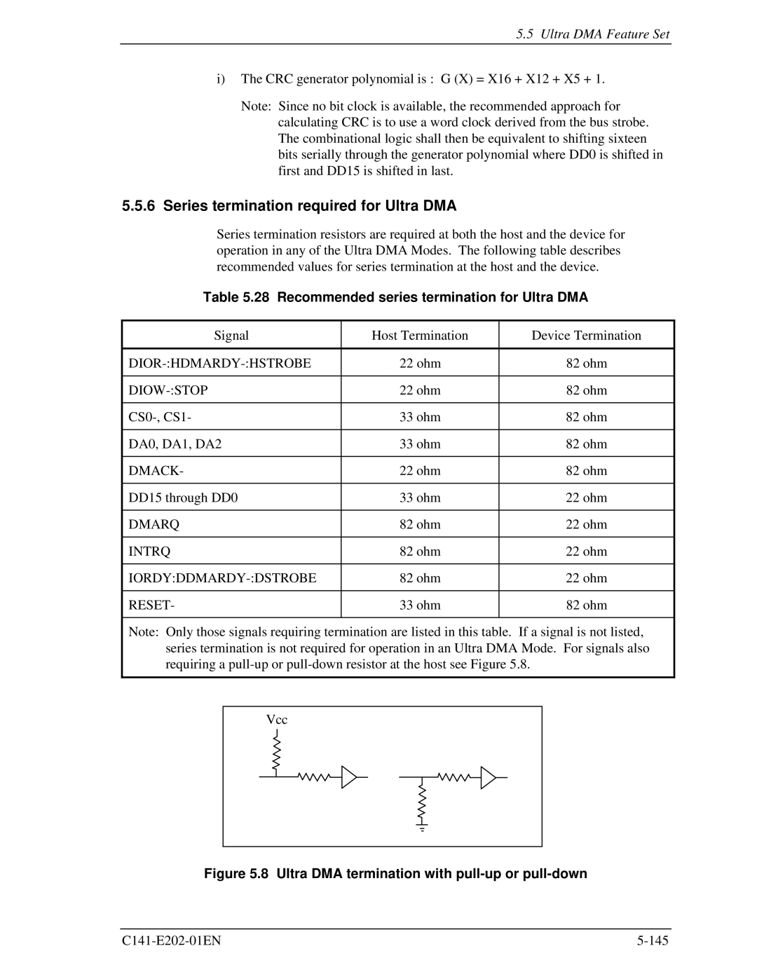 Fujitsu MHU2100AT manual Series termination required for Ultra DMA, Recommended series termination for Ultra DMA, Diow-Stop 