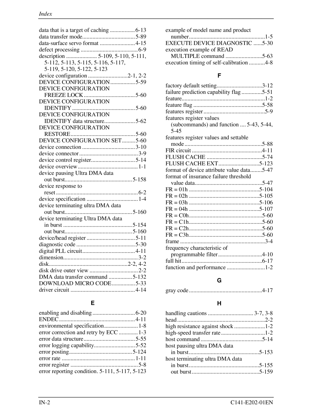 Fujitsu MHU2100AT manual Index 