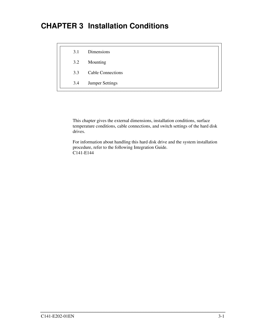 Fujitsu MHU2100AT manual Installation Conditions 