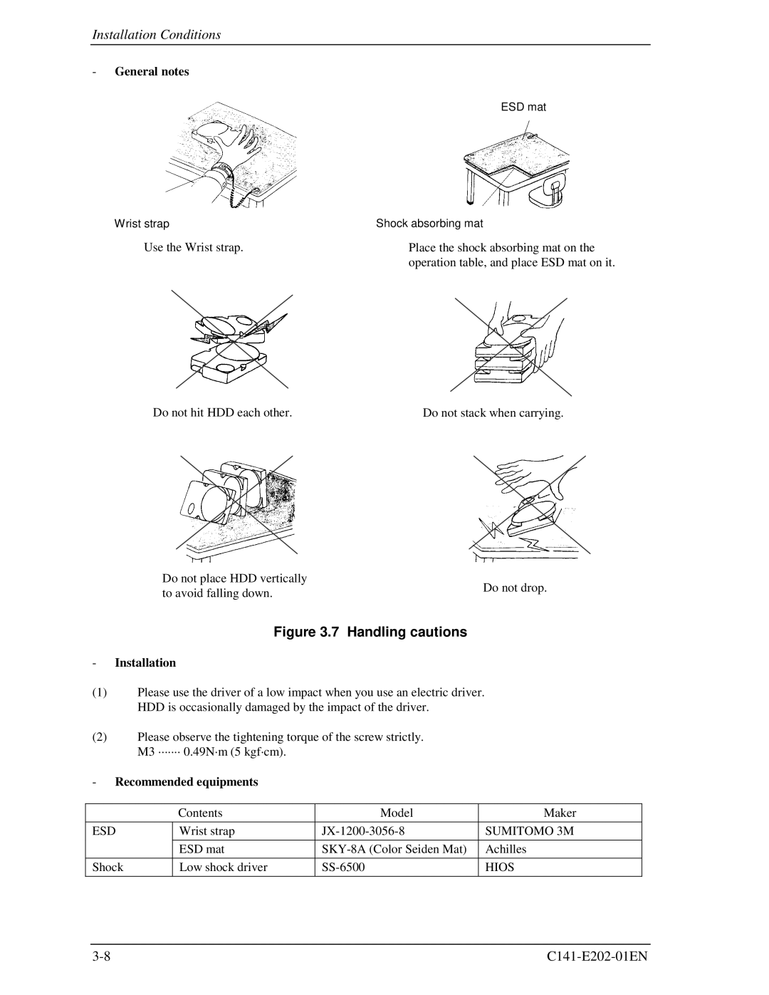 Fujitsu MHU2100AT manual Handling cautions 