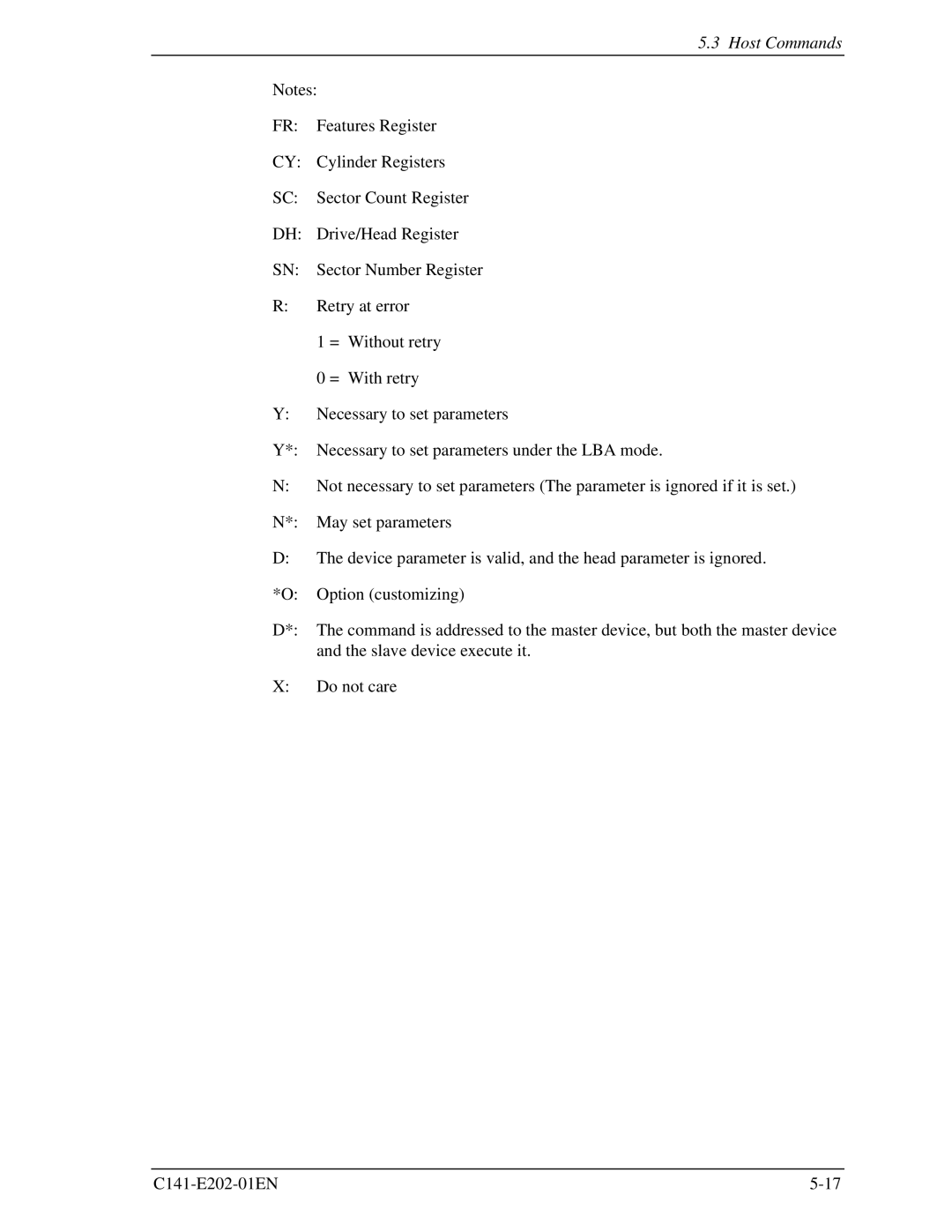 Fujitsu MHU2100AT manual Host Commands 