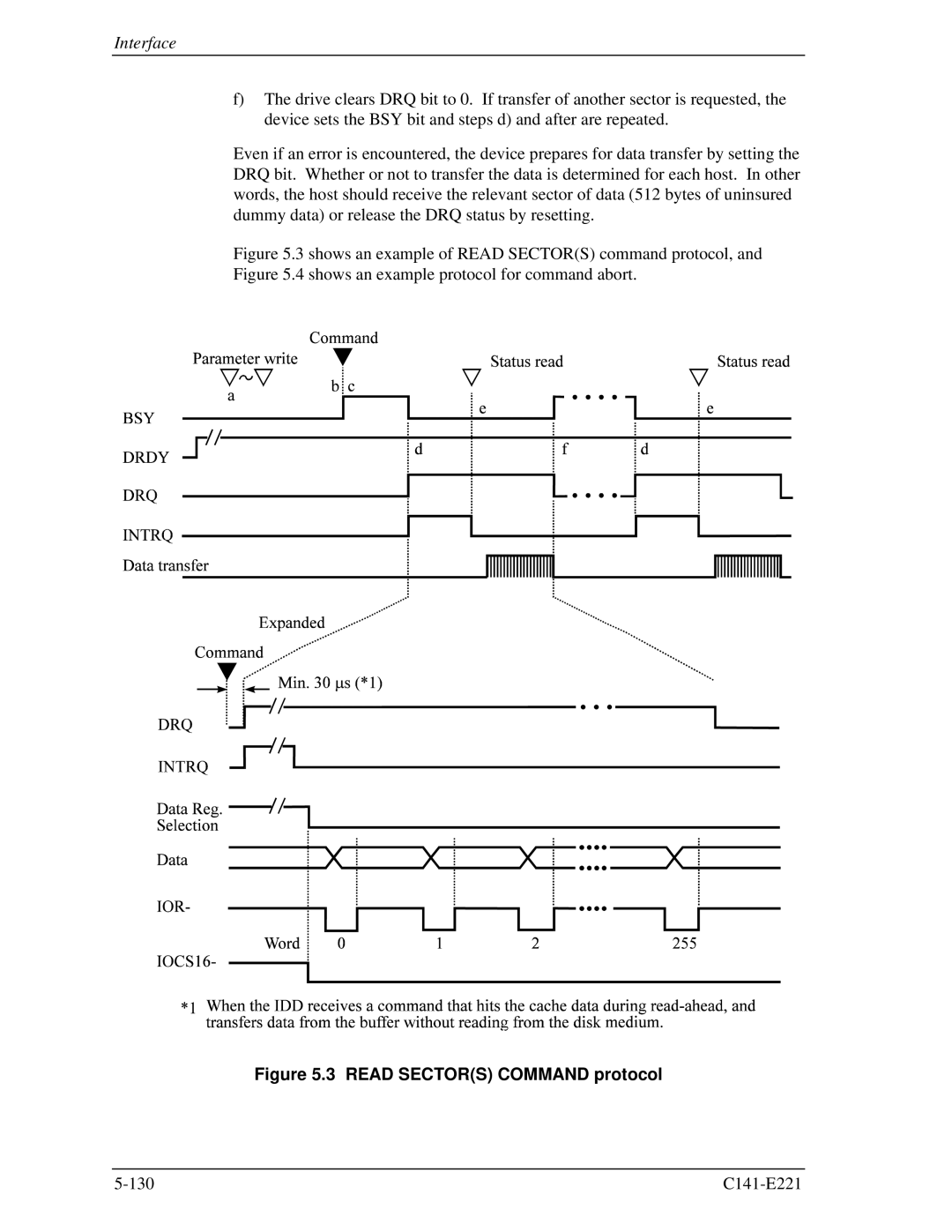 Fujitsu MHV2040AS, MHV2080AS, MHV2060AS manual Read Sectors Command protocol 