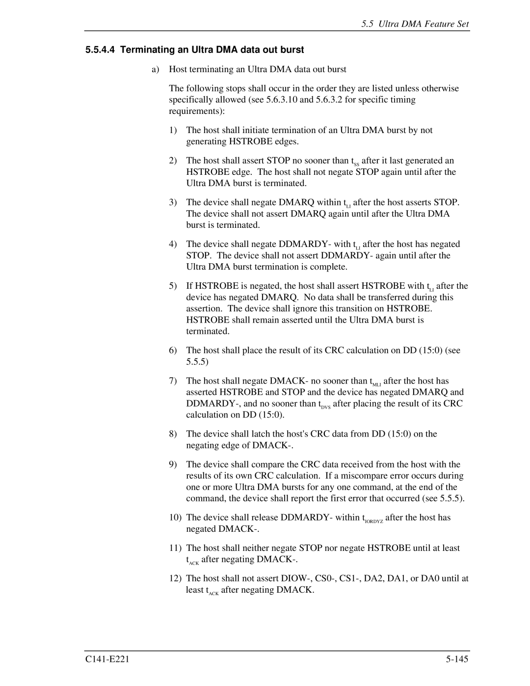 Fujitsu MHV2040AS, MHV2080AS, MHV2060AS manual Terminating an Ultra DMA data out burst 