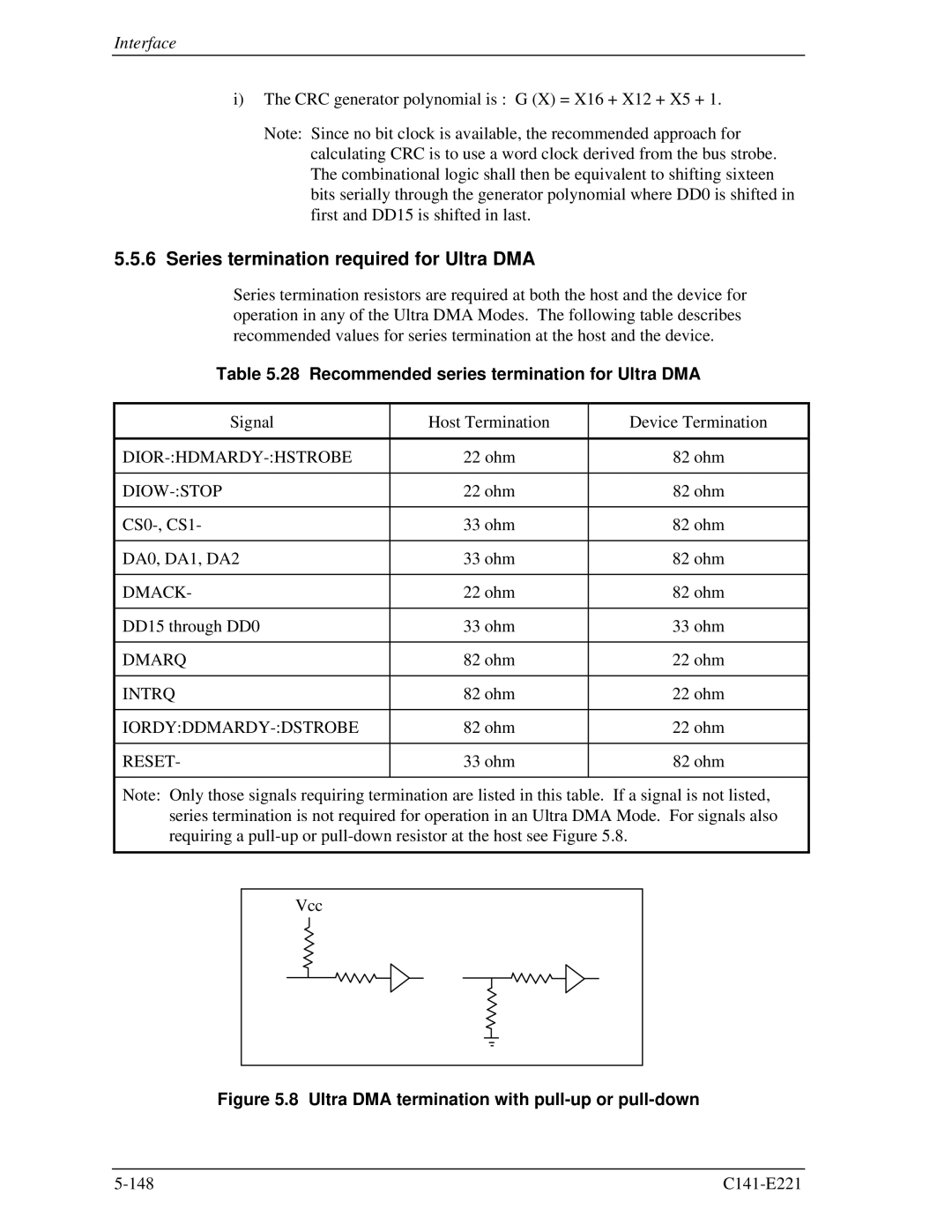 Fujitsu MHV2040AS manual Series termination required for Ultra DMA, Recommended series termination for Ultra DMA, Diow-Stop 